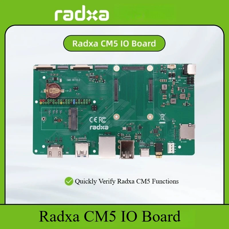 Radxa CM5 IO Board, Expansion & Verification Board with IO Interfaces