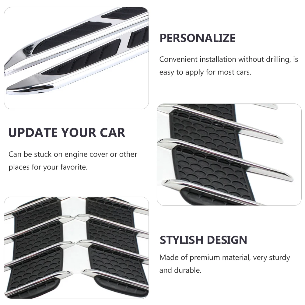 

Simulated Air Flow Strip For Car Hood Vent Decoration Sticker Engine Cover Custom Refit Universal Air Vent Decorative