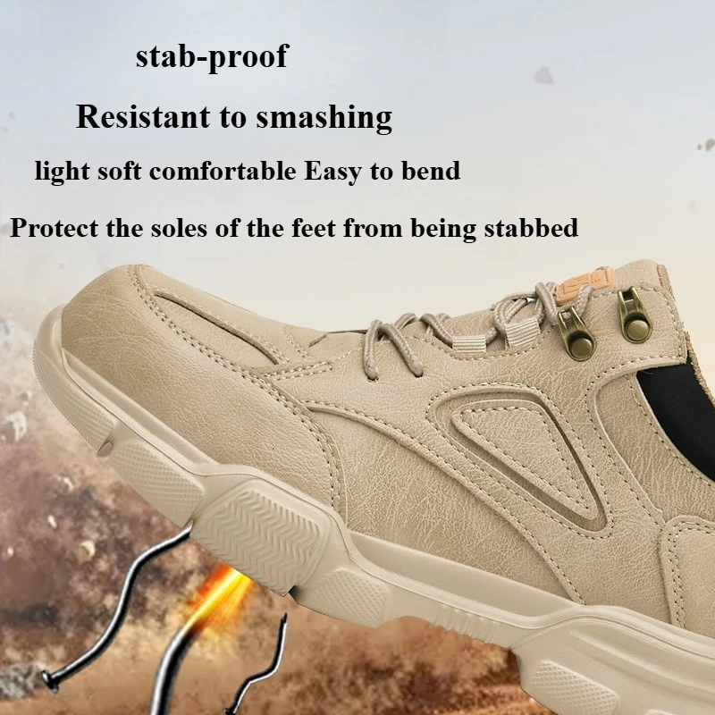 2025 New Men's Boots Spark Resistant Mens Welder Shoes Anti Smash Puncture Resistant Work Shoes Rubber Outsole Men Safety Shoes