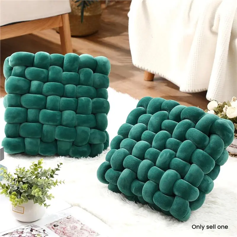 【24H SALE】Square Plush Throws Soft Knot Accent Pillow Decoration Cushion For Couch Home Living Room Bedroom For Sofa