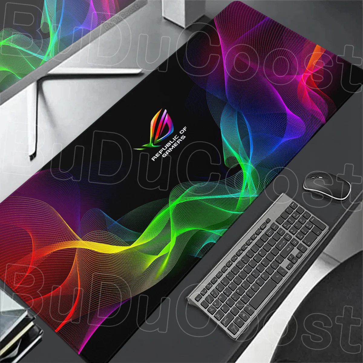 Large Computer Anime Deskmat Speed Gamer Keyboard Pad Washable ASUS ROG Lock Edge Durable Gaming Mousepad Rubber Non-slip Carpet