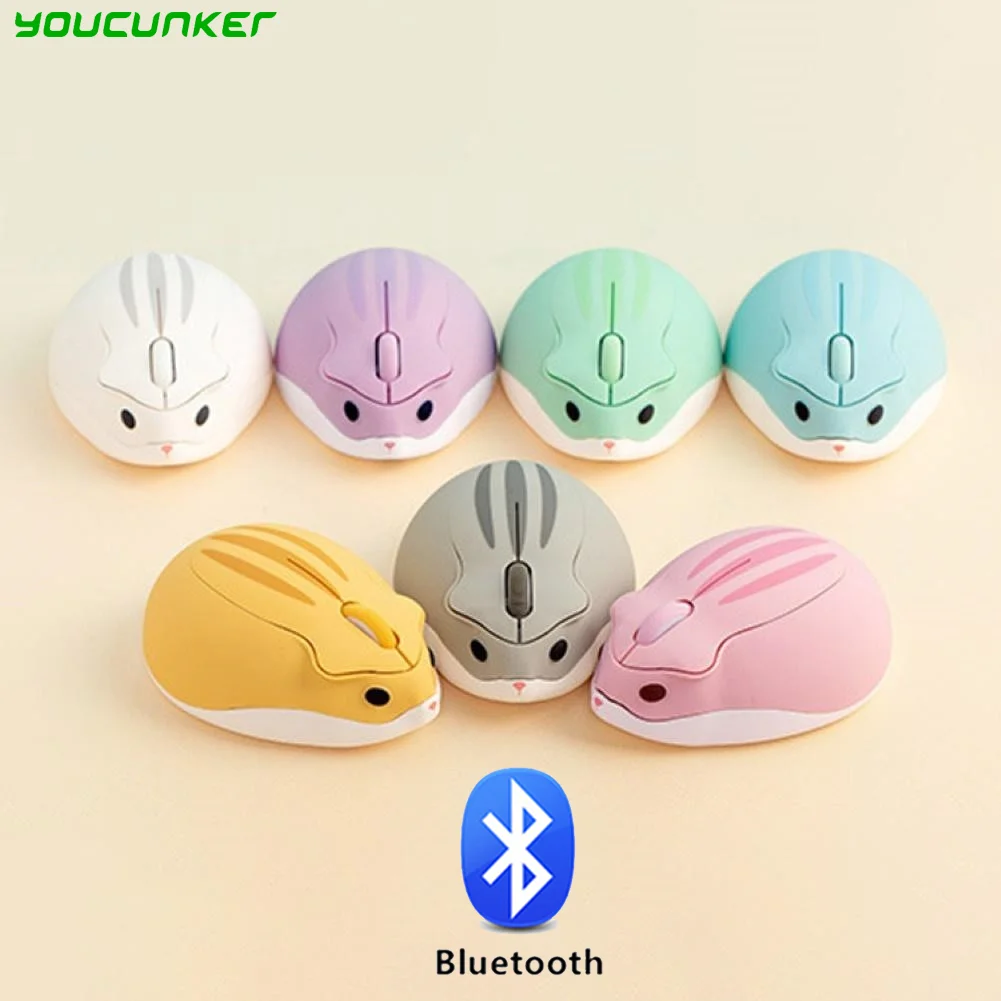 Wireless Bluetooth Cute Mouse Hamster Ergonomic USB Computer 1200 DPI Mause 2.4G Optical 1200 DPI Pink Mice For PC Laptop Girl