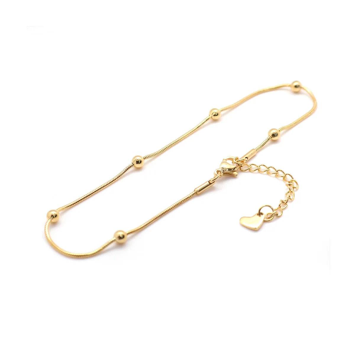 New Trendy Stainless Steel Anklet Gold Color Round Link Chains On Foot Barefoot Sandals Anklet Bracelet Women Summer - detail 3