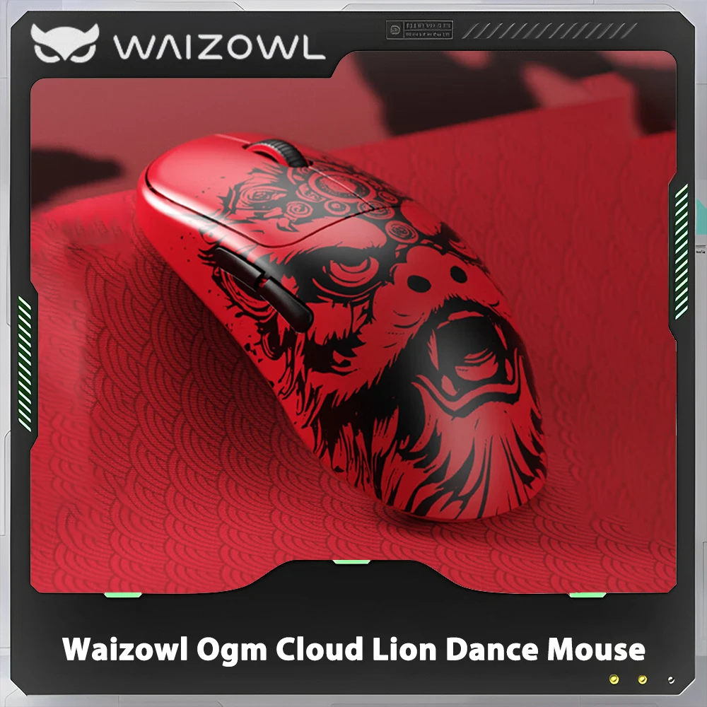 Waizowl Ogm Cloud Lion Dance Wireless Mouse Paw3950 Three Mode Mouse Polling Rate Gaming Mouse Customized Gaming Accessories