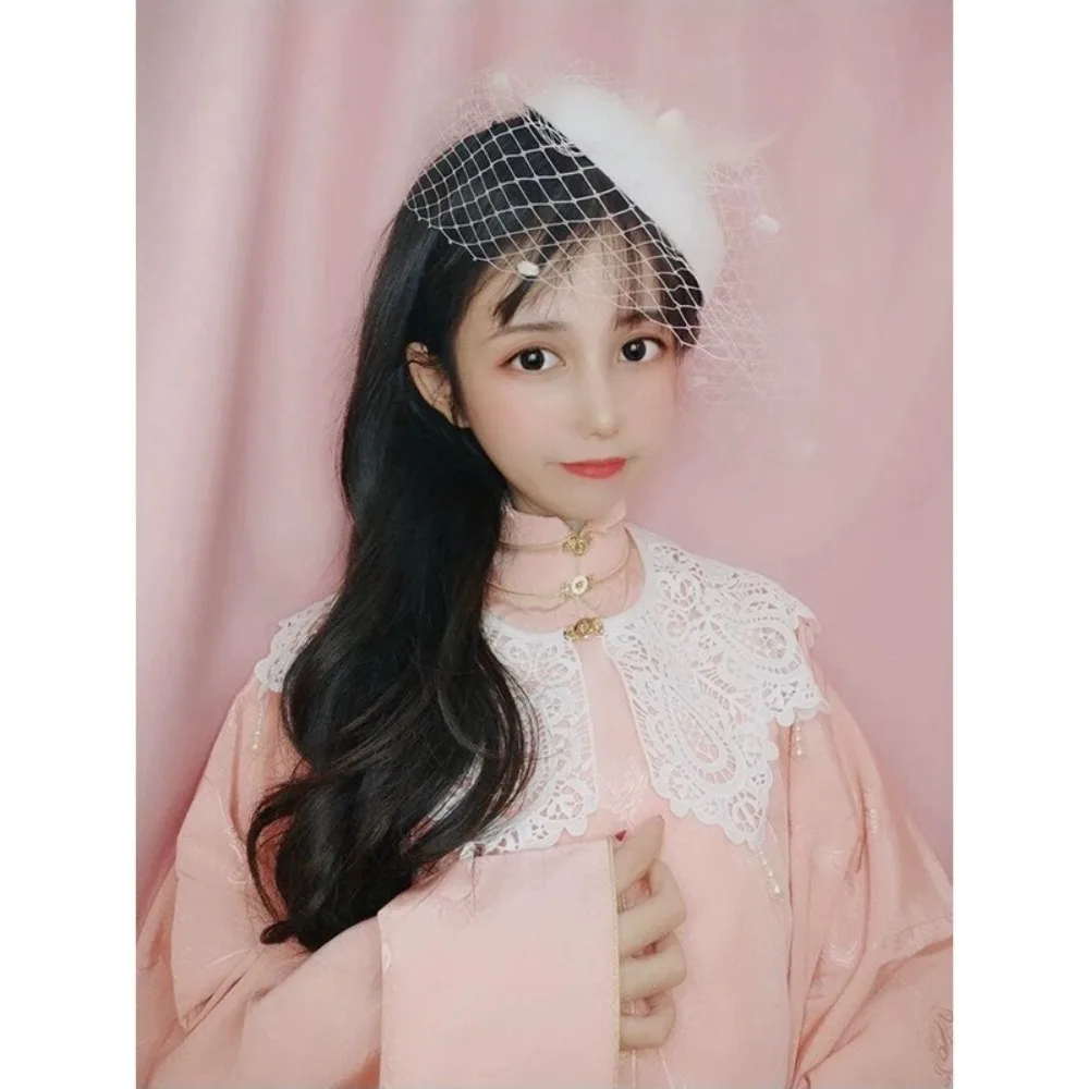 Новые элегантные свадебные головные уборы, винтажные сетчатые шляпы-таблетки, темпераментная шляпа с жемчужным цветком для женщин