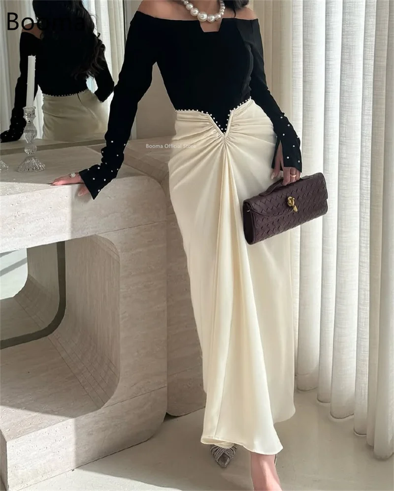 Booma Mermaid Evening Dresses Formal Party Gowns for Women Long Off The Shoulder Pleat Elegant Prom Gown Customize 2025 image 4