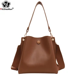 Bolsos de mano con asa superior para mujer, bolso de hombro tipo bandolera con correa ancha de diseñador, bolso de cuero de lujo de alta calidad para mujer