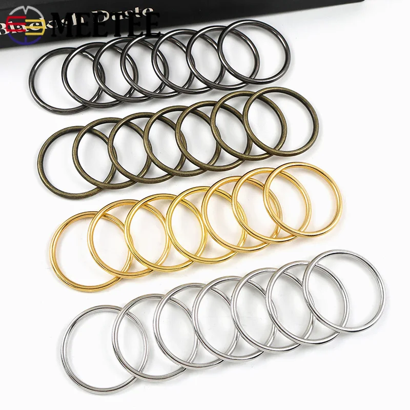 30/50Pcs 20-50mm Metal Buckle Seamless O Ring Loops for Bag Strap Keychain Connector Purse Decorative Clasp DIY Bags Accessories