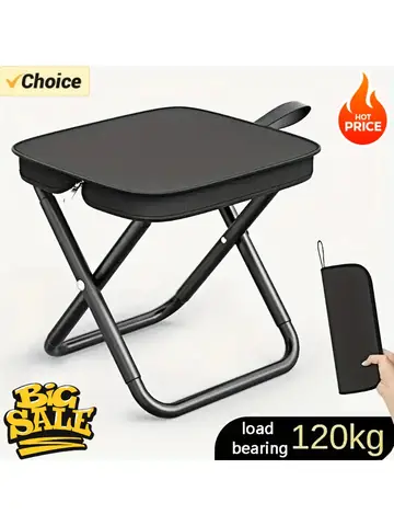 Portable Folding Stool Lightweight Camping Chair Foldable Seat for Fishing Hiking Travel Outdoor & Indoor Use