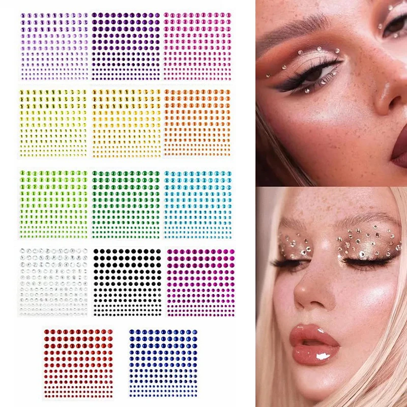 1 piece/diamond sticker (3/4/5/6mm), is a self-adhesive rhinestone mobile phone decoration sticker used for the face, body, and