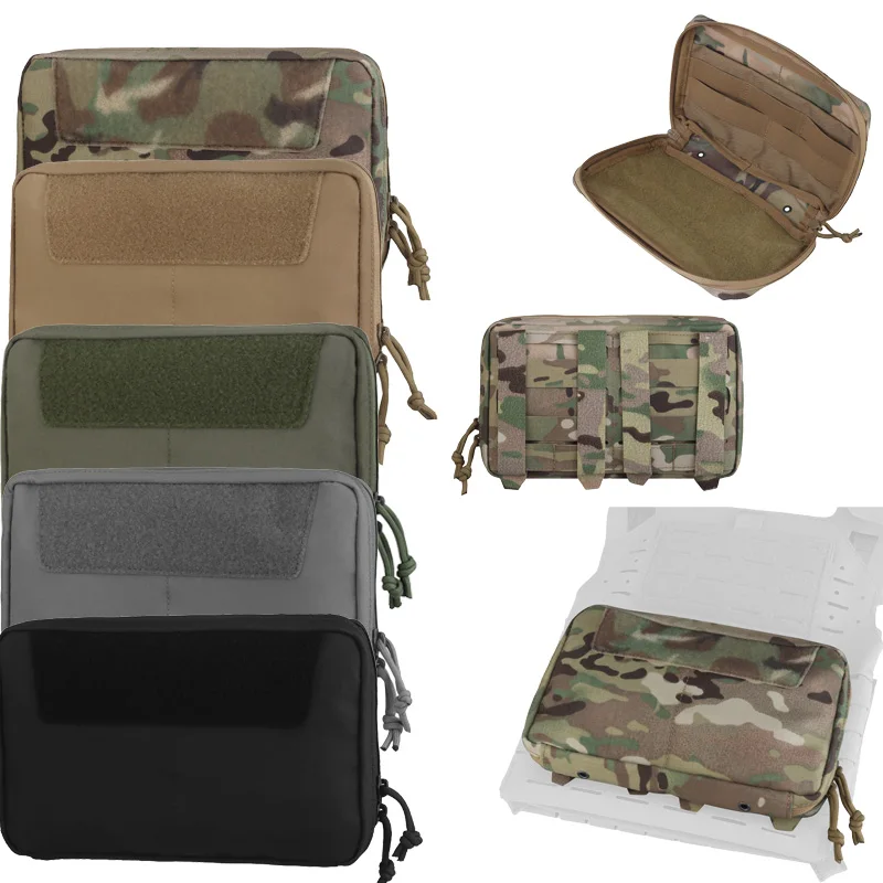 Tactical Admin Pouch Molle Attachment GP Pouch with Two Way Zipper Closure, Slim EDC Utility Pouch for Hunting Vest Hiking Bag