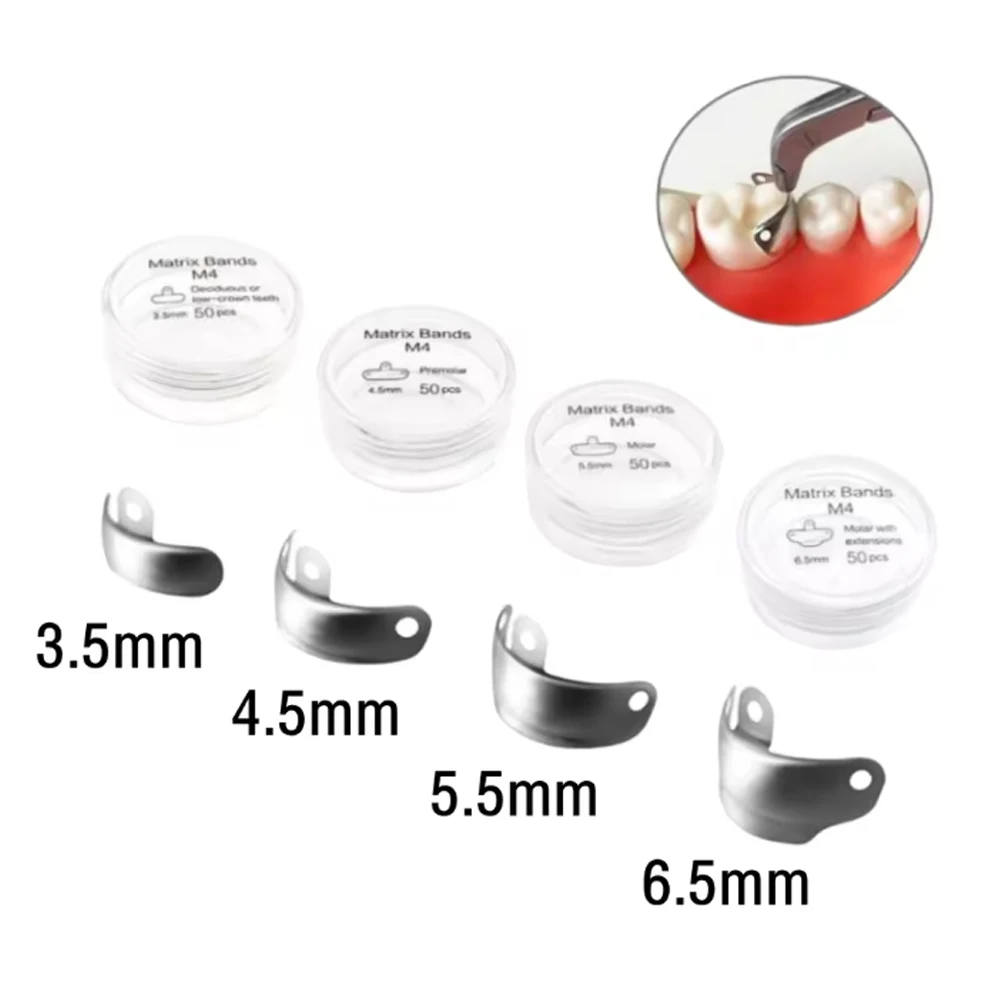 

Стоматологические матричные ленты 3,5-6,5 мм, секционные контурные металлические матрицы для восстановления зубов, наполнители коронки полости - стоматологические инструменты