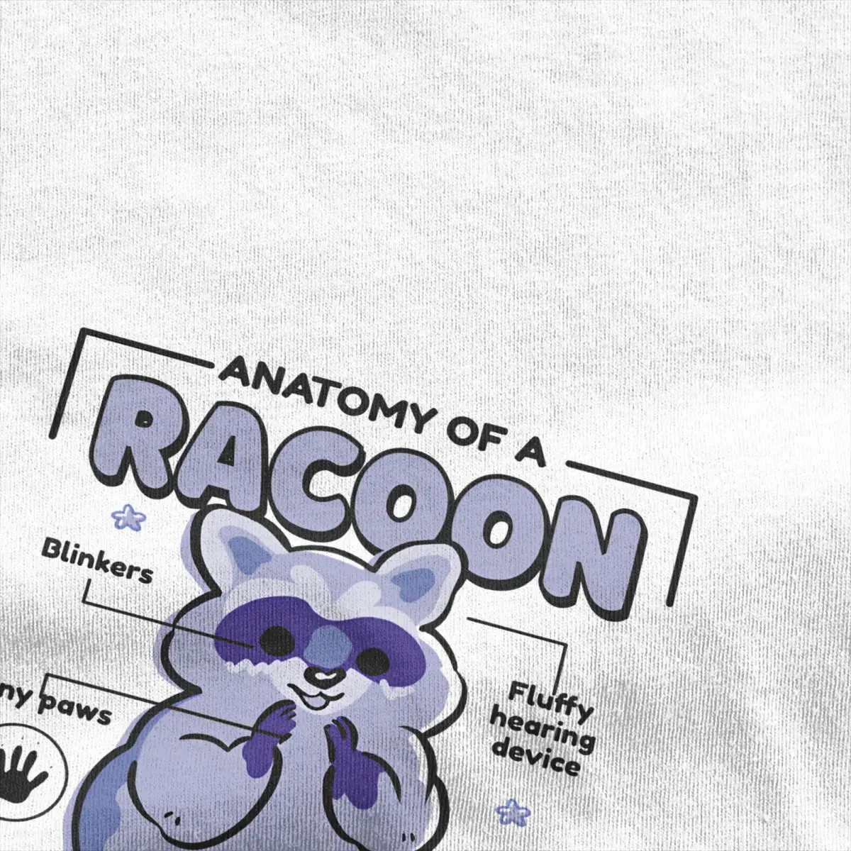 Men's Fun Anatomy Racoon Raccoon T-Shirts 100% Cotton Tops Summer Classic Short Sleeve T-Shirt O Neck Casual Tee Shirt Plus Size