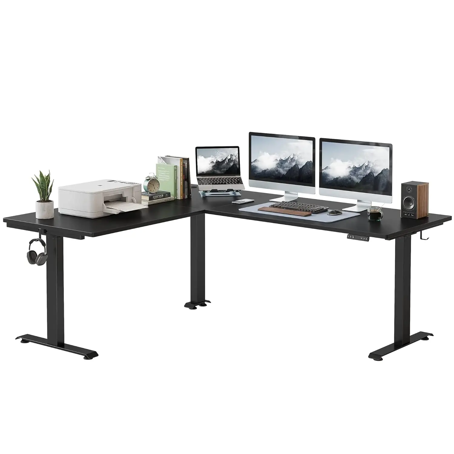 75 Inches, Supports Over 300lbs, Large L Shaped Standing Desk, Electric Height Adjustable L Shaped Desk, Suitable, Customized