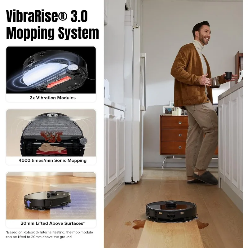 roborock S8 MaxV Ultra Robot Vacuum & Sonic Mop, 10000 Pa Suction, Corner to Edge Deep Cleaning, Hot Air Self-Drying