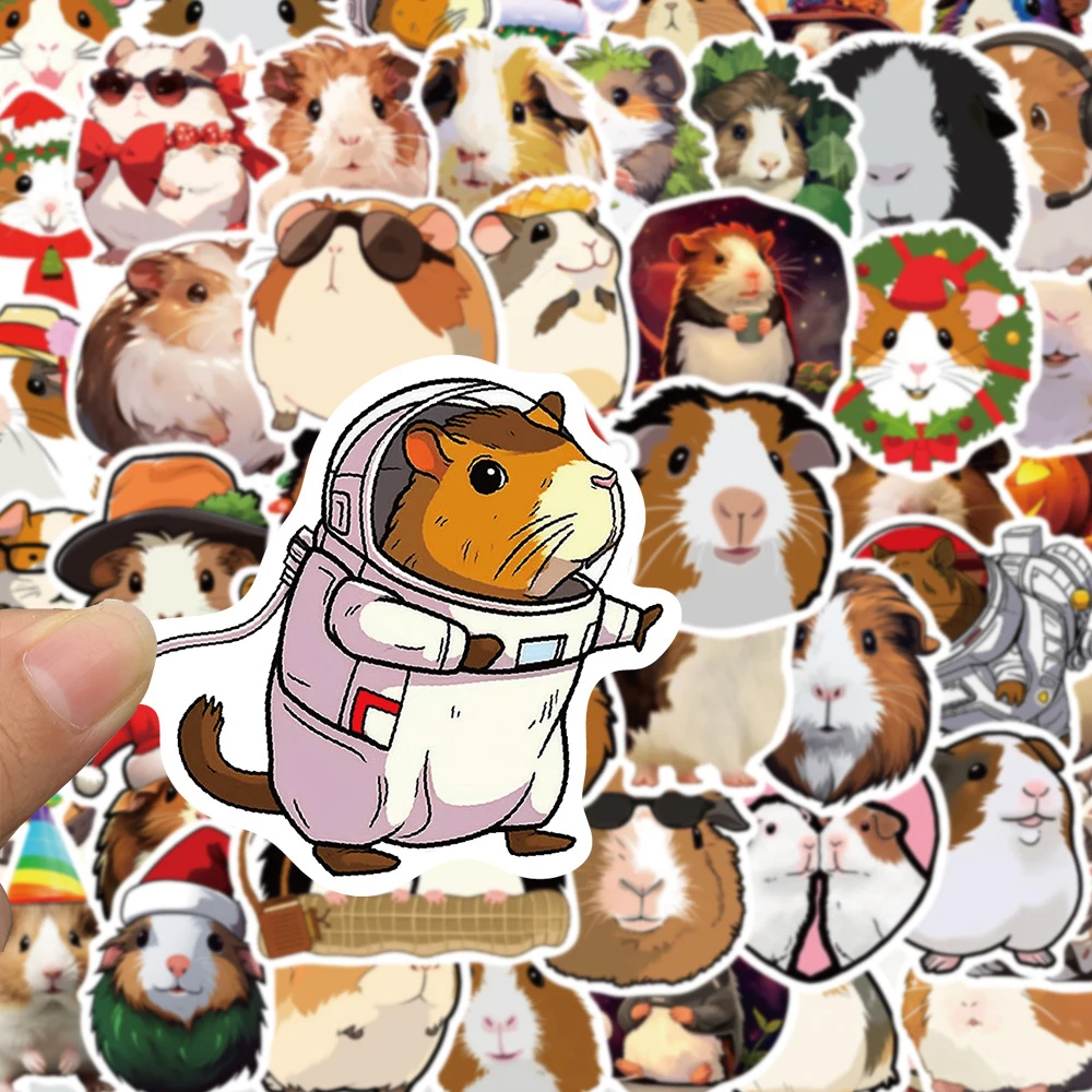 10/30/50pcs Kawaii Animals Guinea Pig Cartoon Stickers Graffiti Scrapbook Stationery Phone Case Waterproof Cute Kids Sticker Toy