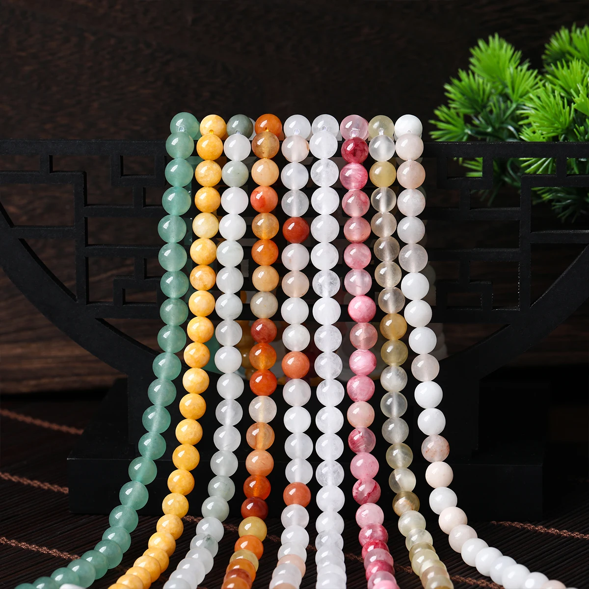 Natursteinperlen, Südlicher Jade-Aventurin, runde lose Edelsteinperlen für Schmuckherstellung, DIY-Zubehör, Armbandzubehör, 15" – Detail 10