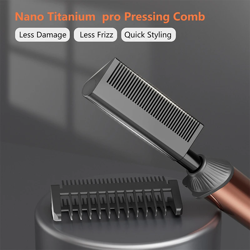 Unisex Straight Hair Comb for Quick Heating at 110 ℃ for Hair Styling, Straight Hair Brush, Hot Air Comb