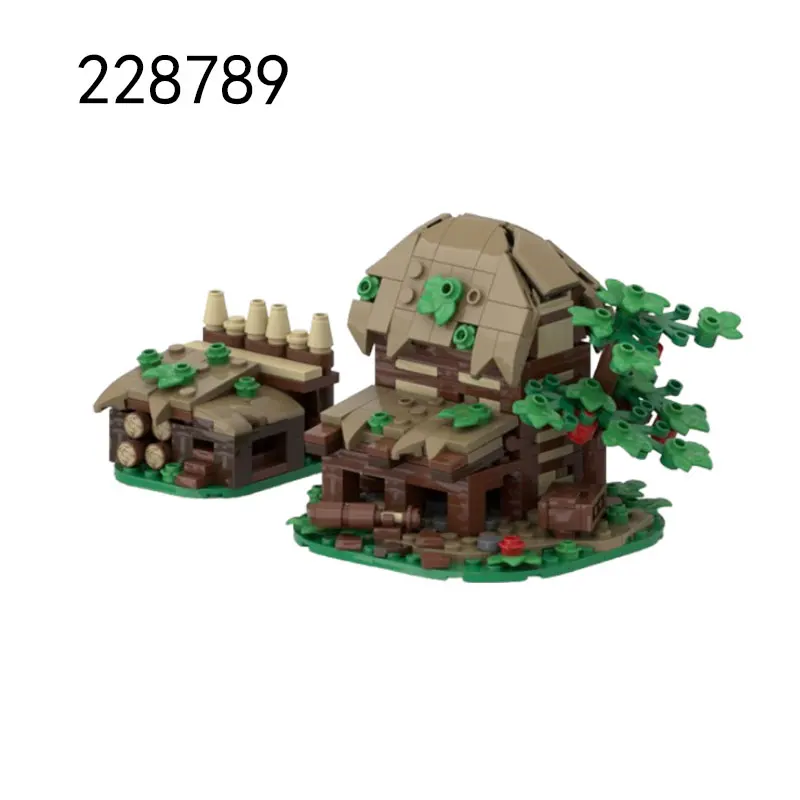 MOC-228789 48 قطعة اللبنات الجسيمات الصغيرة قلعة القرون الوسطى فناء التوسع لعبة مجسمة #1