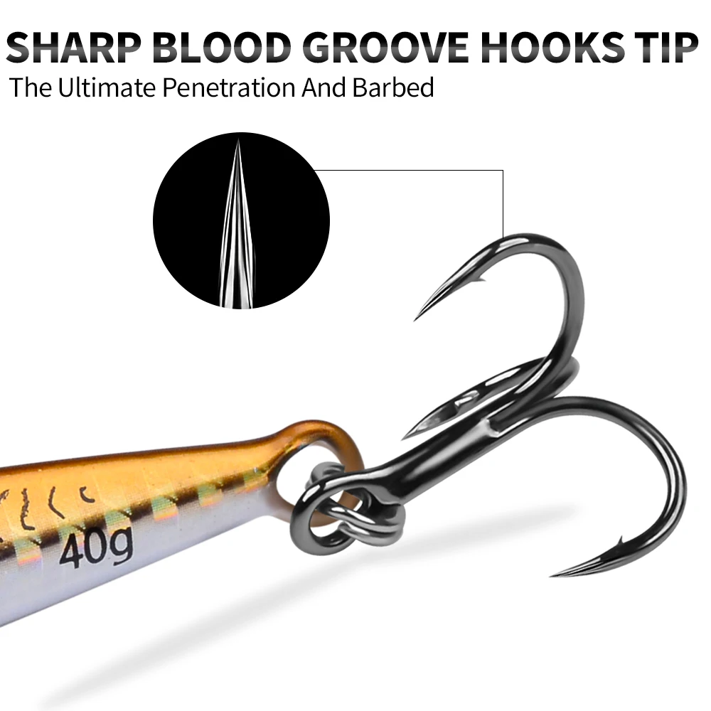 Jigging Shore Casting Seebarsch Angeln Harter Köder Angeln Köder Tackle 1pc Schnell Sinkende Metall Jig 14g 17g 21g 28g 40g Köder – Detail 7