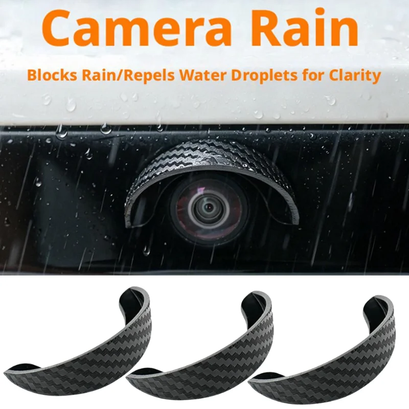 2/4/10pcs Universal Car Backup Camera Rain Shield Carbon Fiber Texture Reverse Camera Sun Visor Waterproof Anti Rain Protector