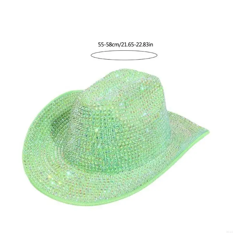 

Bride Cowboy Hats Crystal Panama Hat for Male Female Dancing Comedian Actor 964A