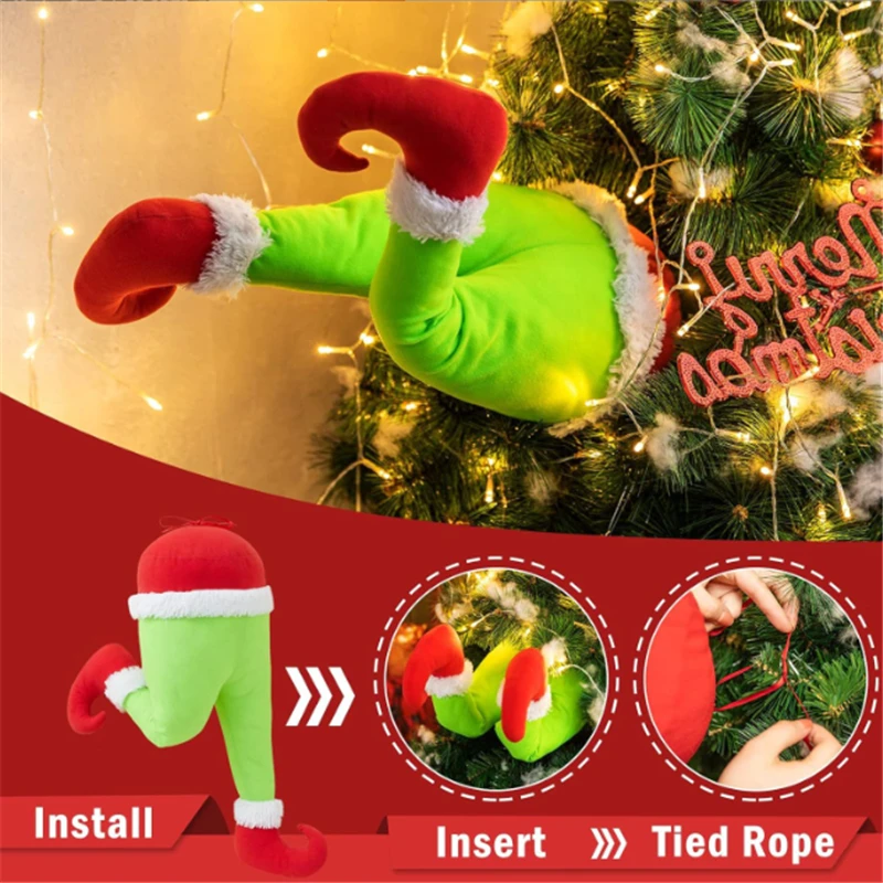 New Creative Cloth Santa Claus Leg Doll Charm Connectors for DIY Ornament Xmas Tree Decoration Jewelry Accessories