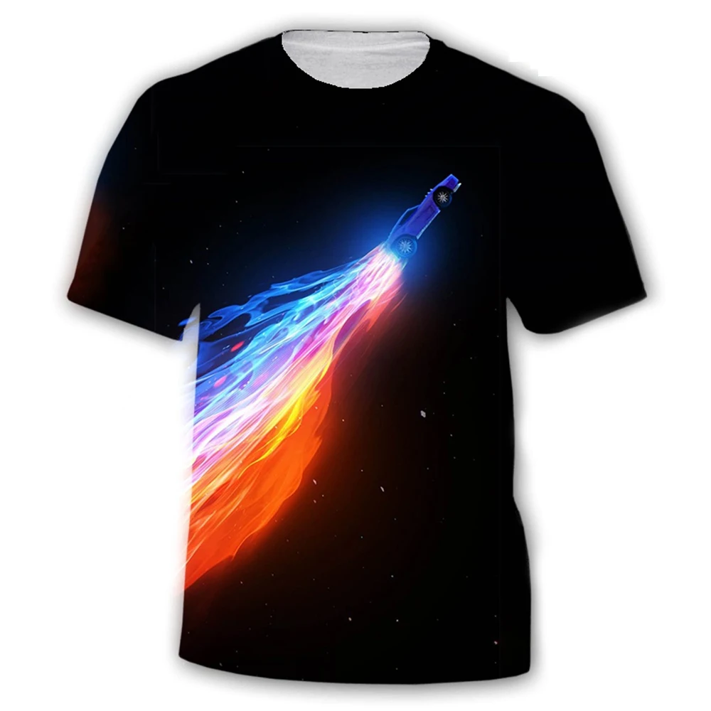 Rocket League game creative design, cool and fashionable T-shirt with casual personality