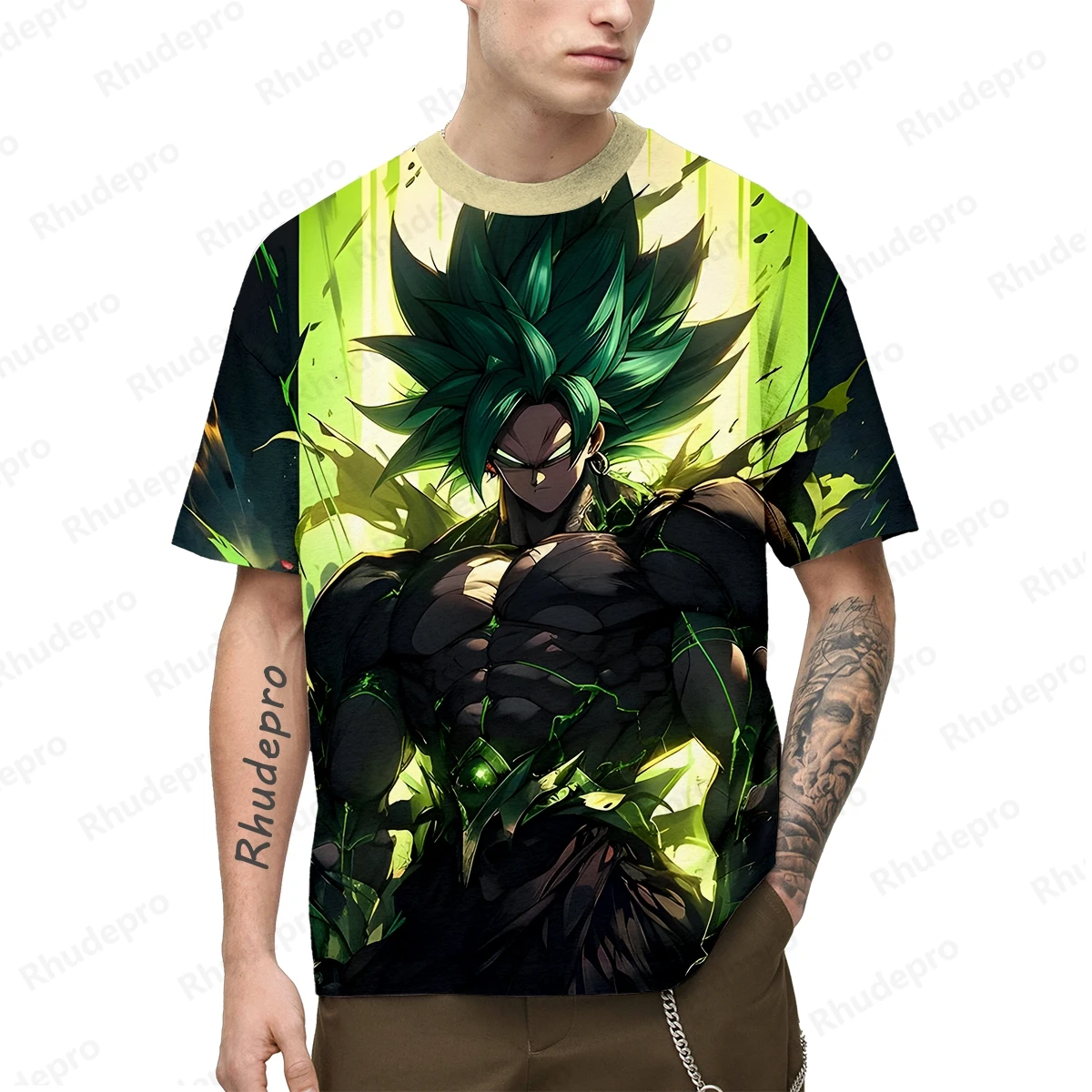 Camiseta de Cosplay de Dragon Ball Z Masculina e Infantil, Goku, Broli, Vegeta, All Over Print, Top Unissexo, Tamanho grande, Verão, Novo, 2022