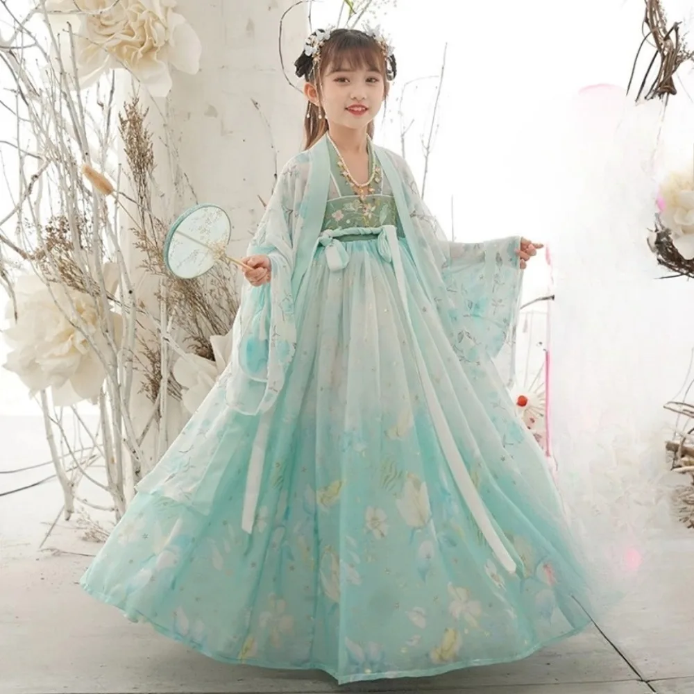 Hanfu – vêtements de danse féerique pour filles, vêtements pour enfants, robe chinoise de Style ethnique, Costumes de Cosplay, vêtements de danse sur scène
