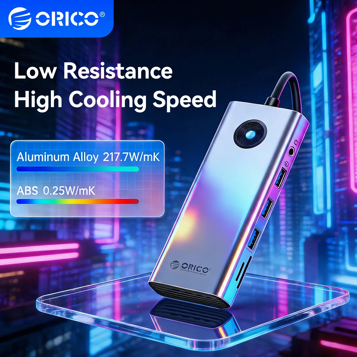 

ORICO PD100W USB HUB Docking Station Type C HUB to 4K60Hz HDMI-Compatible VGA USB Adapter SD TF Splitter RJ45 Charge For Mac Pro