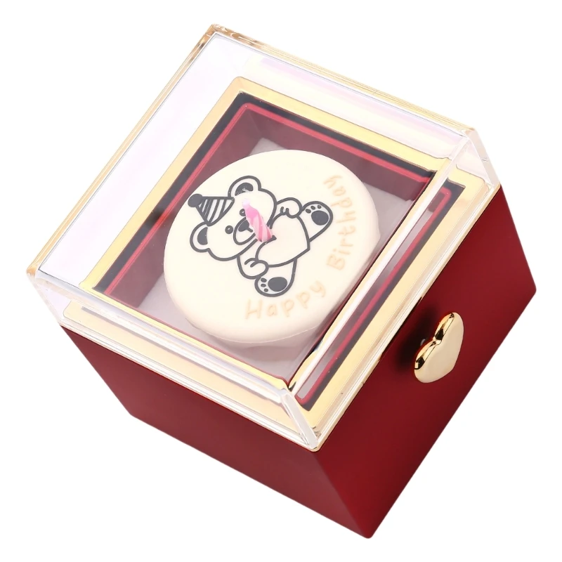 Ring Holder Box Rotating Jewelry Box for Birthdays and Anniversary Celebrations