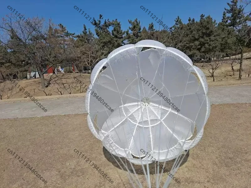 Sky‑Blue & White Prop Parachute For Kids Wedding Photography Short Video Film Kite Accessory Decorative Display Umbrella