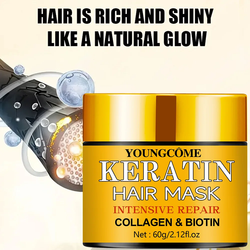 YOUNGCOME Magical Hair Mask Keratin Mask Repair Hair Tangles  Soft Smooth Shiny Nutrition Deep Moisturize Nourishing Hair Care