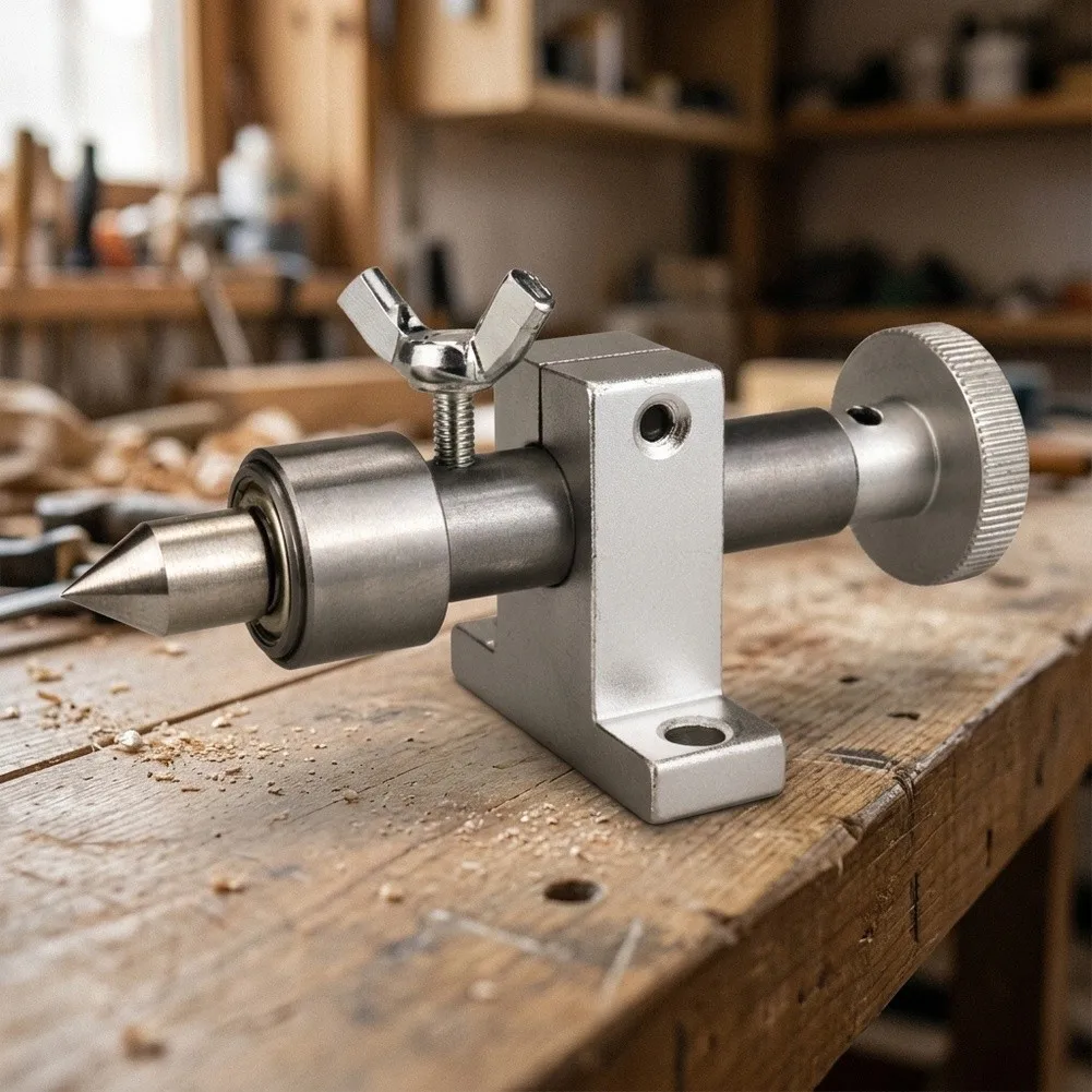 Wood For Lathe Tailstock Chuck with Telescoping Feature for Precise For Bead Drilling and Shaft Part Machining