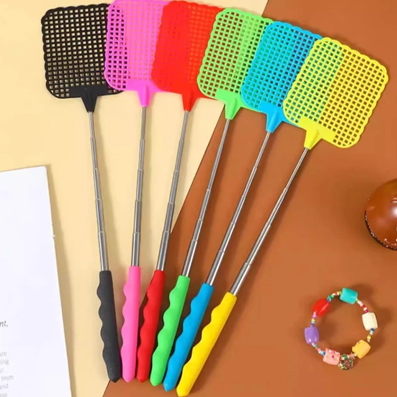 Mini matamoscas retráctil multifuncional para el hogar, matamoscas antideslizante, extensible, para verano