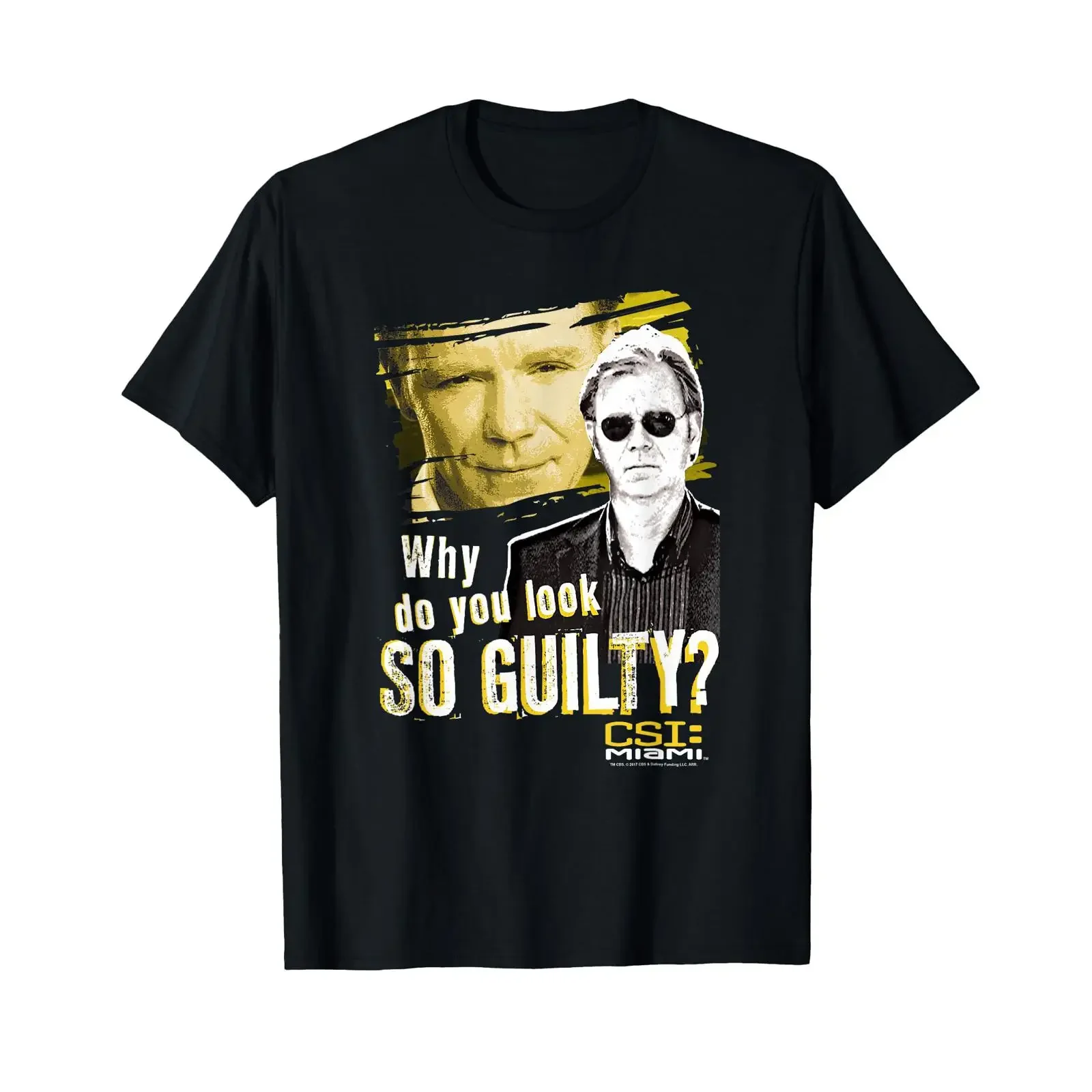 CSI Miami So Guilty T Shirt vintage Washed streetwear Stylish homme Stretched graphic Versatile Breathable Slightly