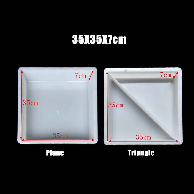 

35X35X7 плоская прямоугольная цементная форма, пластиковый треугольный муниципальный квадратный плоский шлифованный цементный бетонный кирпич