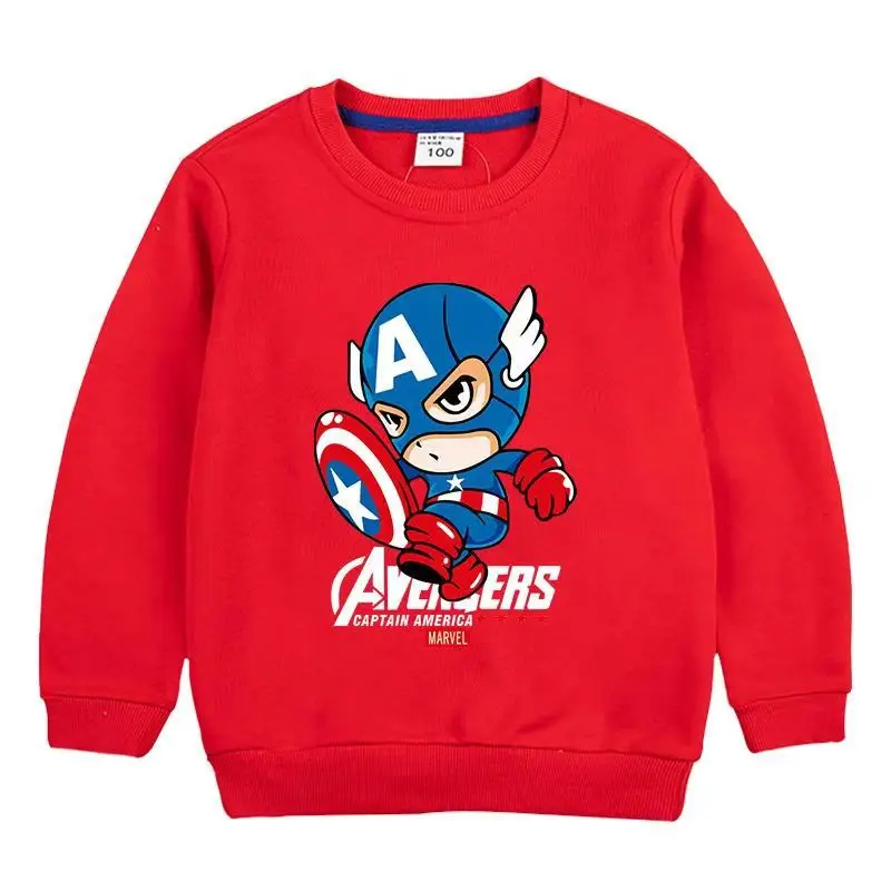 Autumn Kid Boy Clothes Children Girls Captain America Printed Sweatshirts Baby Cartoon Long Sleeve Pullover Top Tracksuits