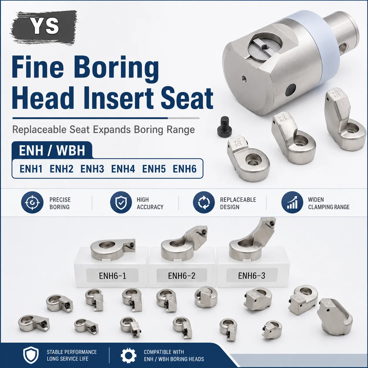 YS ENH Insert Seat EWN CBH Fine Boring Head ENH1 ENH2 ENH3 ENH4 ENH5 ENH6 Boring Blade Inserts Hoder for EWN CBH Boring Head