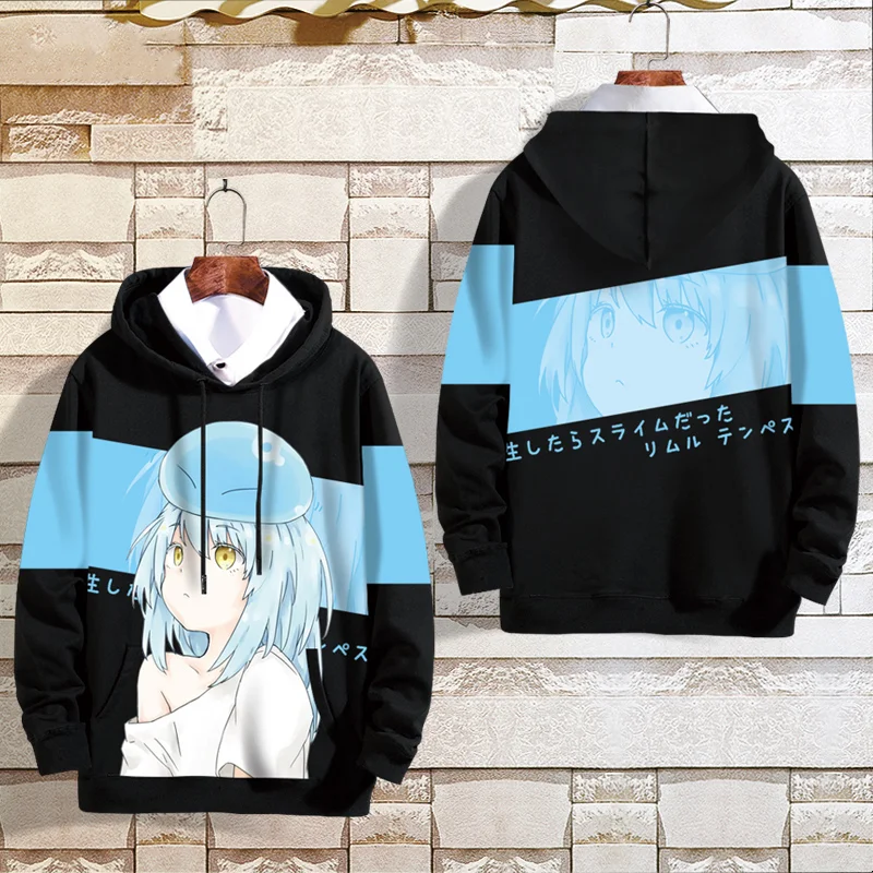 أنيمي ذلك الوقت حصلت على تجسدت كSلايم ريمورو تيمبيست تأثيري هوديي الجرافيك البلوز للجنسين Harajuku رجل رياضية #2
