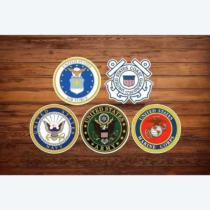 5 Pcs Militray Pegatinas Logo Stickers United States Army Decals for Laptop Fridge Notebook Pitcher Decora Vinyl Waterproof PVC