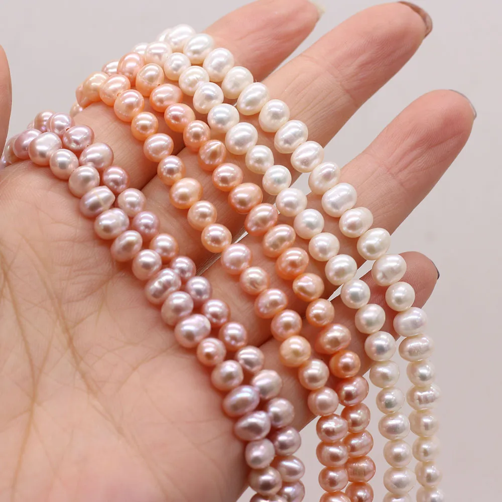 

Wholesale Natural Freshwater Zhuji Culture Pearl Beads Loose Smooth Oval Pearl Bead for Jewelry Making Diy Necklace Bracelets