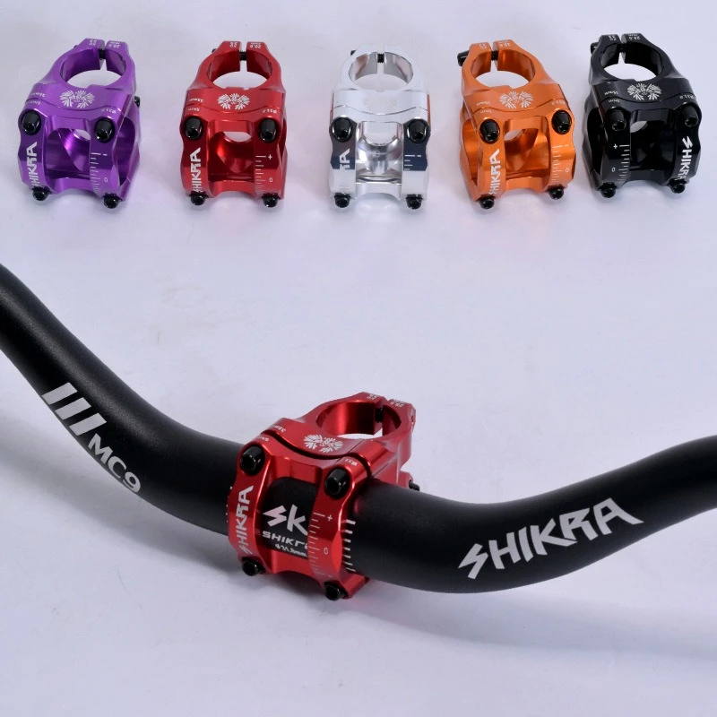 SHIKRA Mountain Bike Stem Bicycle Accessories CNC CNC Aluminum Alloy Lightweight Hollow Short Stem 31.8*35 Downhill Accessories