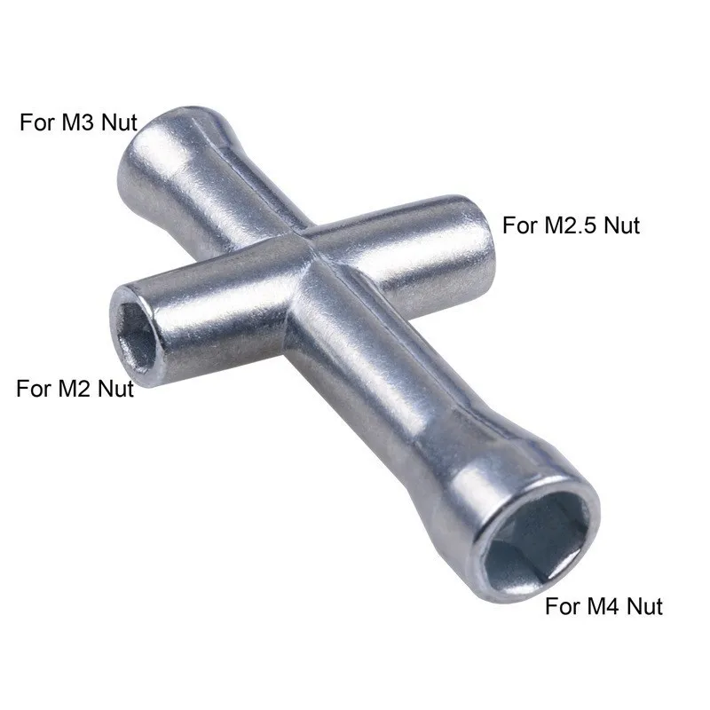 Sliver for RC Model Mini Cross Wrench Socket Spanner M2/M2.5/M3/M4 Wrench Hex Tire key，3D Printer Nozzle Tool