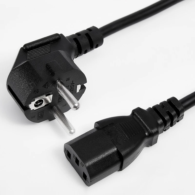 

1M High quality EU Power Cable Euro IEC C13 AC Power Extension Cord Pure Copper 3*0.75mm² For PC Computer LG TV Monitor Laptop