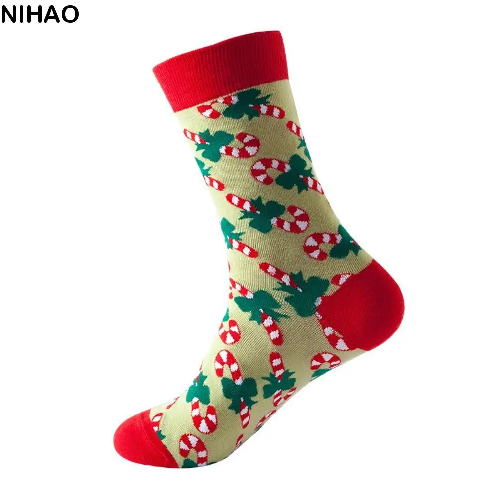 

Harajuku Cotton Hosiery Fashion Design Christmas Tree Snowflake Women Socks Korean Style Socks Mid-Tube Socks Christmas Socks