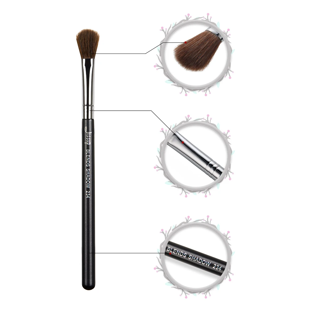 Jessup Eye Blending Brush Makeup Crease Shadow Brush Eye Details Premium Tapered Fluffy Domed Blend Pencil Synthetic Hair Wooden