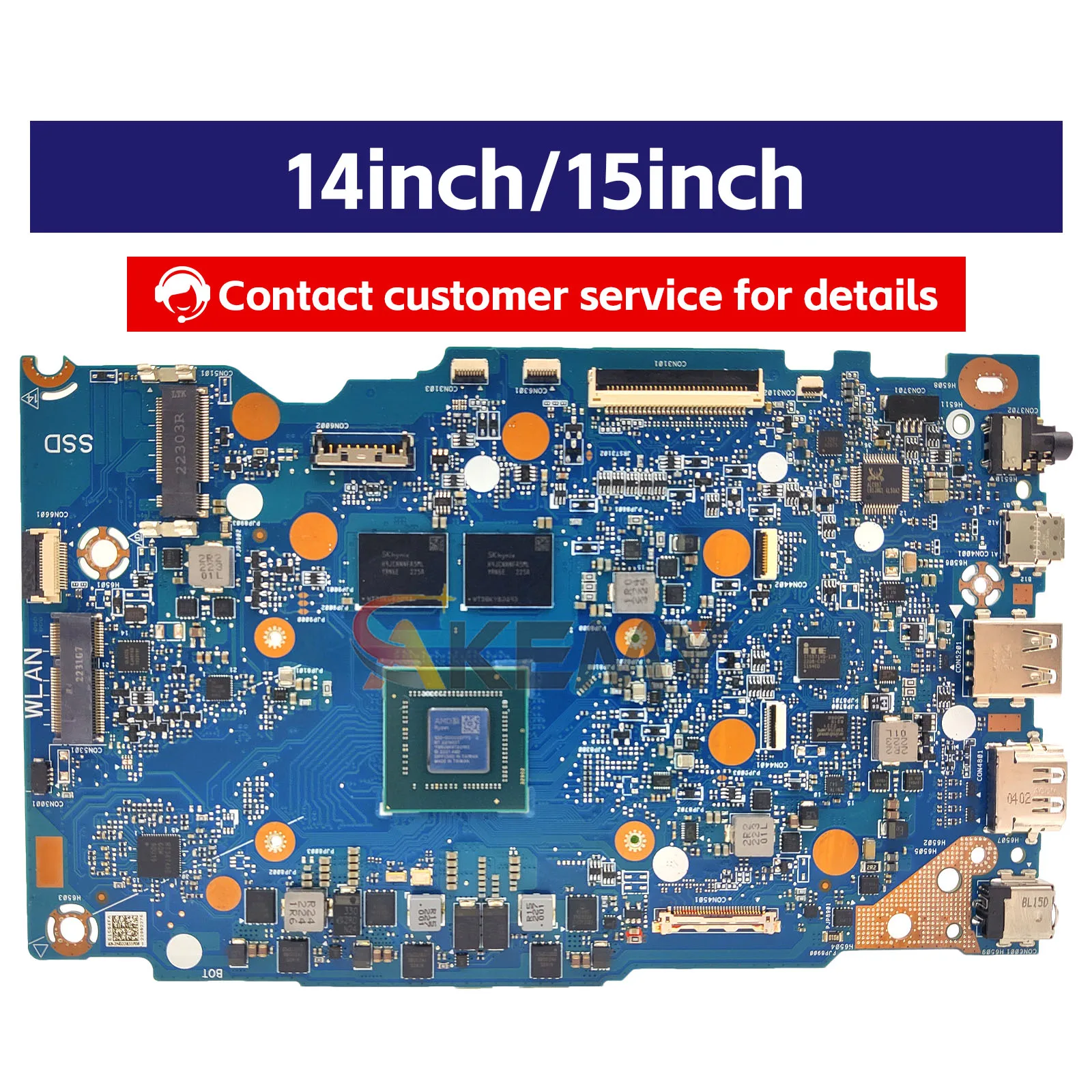 E1504GA carte mère d'ordinateur portable pour ASUS EeeBook E14 E1404F E1504FA R1404FA L1404FA carte mère avec R3 R5 R7 CPU 100% tests OK livraison rapide