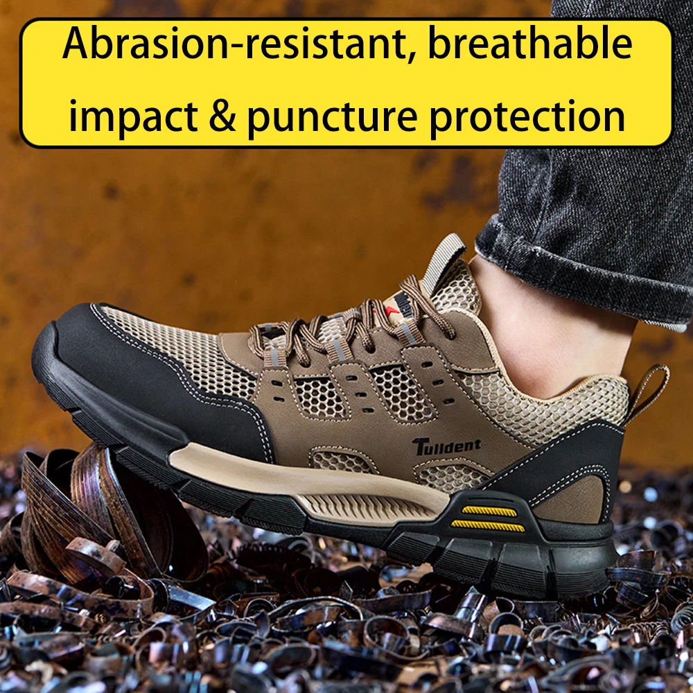 รองเท้าทํางานฤดูร้อนของผู้ชาย ArmorToe SteelGuard หลักฐานการเจาะป้องกันกลิ่นฉนวนไซต์ & Spark Ready # เกราะ3019